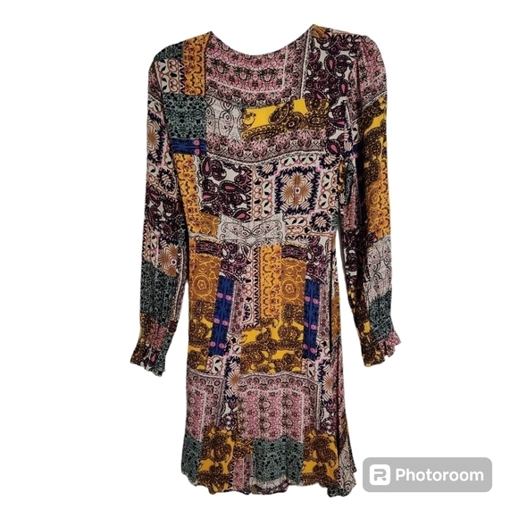 NWT Anthropologie Skies are Blue Alora printed wrap mini Dress - Picture 2 of 11